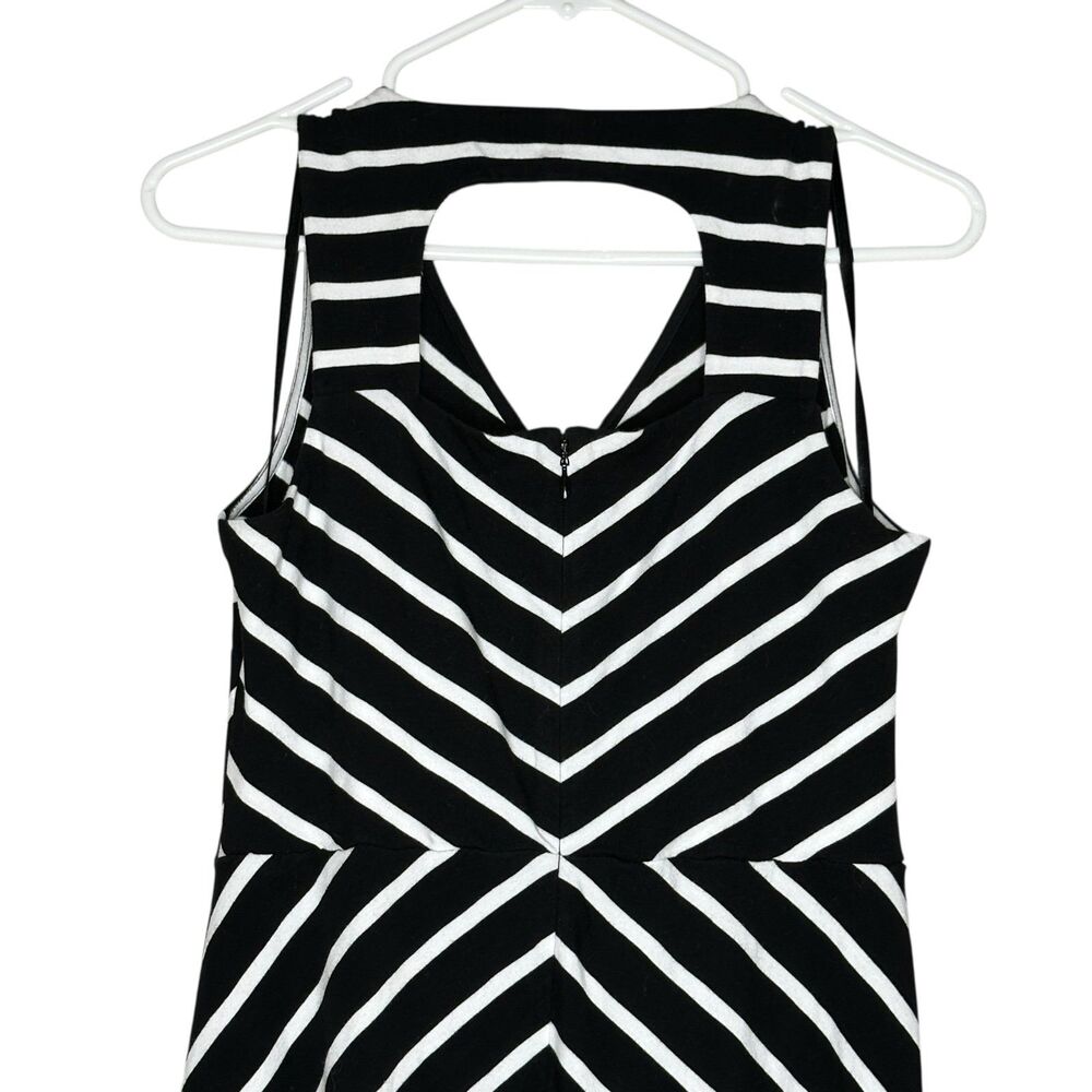 Talbots Black White Chevron Stripe Maxi Dress Sleeveless Size Small - Picture 7 of 8